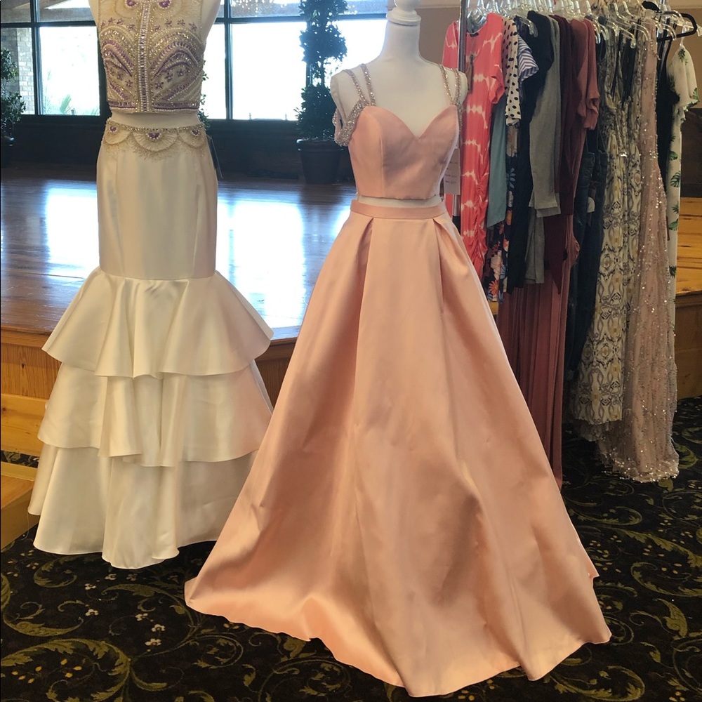 Pink 2 Piece Ball Gown